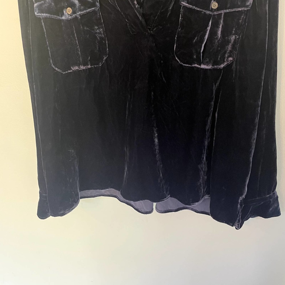 J.Crew Classic-fit Velvet Button-Down Shirt in Blue/Purple SZ 2X - Picture 3 of 12